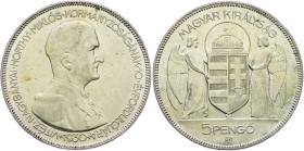 Hungary, 5 Pengo 1930, BP Hungary, 5 Pengo 1930, BP, KM# 512; EF

Grade: EF