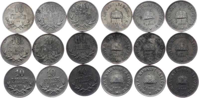 Hungary, Lot of 9pcs Hungary, Lot of 9pcs