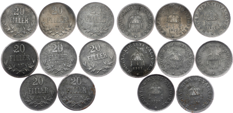 Hungary, Lot of 8pcs Hungary, Lot of 8pcs
