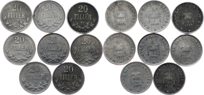 Hungary, Lot of 8pcs Hungary, Lot of 8pcs