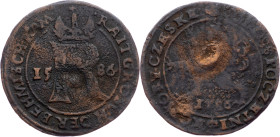 Rudolph II., Raitpfennig 1586, Prague Rudolph II., Raitpfennig 1586, Prague, Mrštík 35b|damaged; F

Grade: F