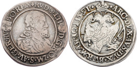 Rudolph II., 1/4 Thaler 1591, KB, Kremnitz Rudolph II., 1/4 Thaler 1591, KB, Kremnitz, Husz. 1046|toned; VF

Grade: VF