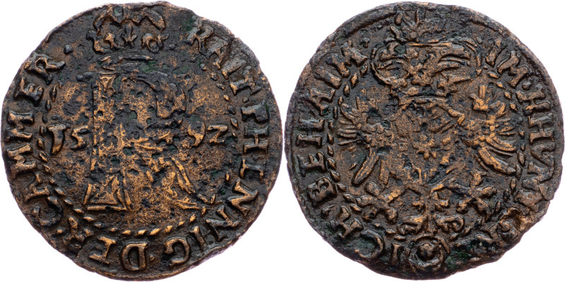 Rudolph II., Raitpfennig 1592, Joachimsthal Rudolph II., Raitpfennig 1592, Joach...