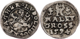 Rudolph II., Maley Groschen 1594, Budweis Rudolph II., Maley Groschen 1594, Budweis, HN. 28a (7a); VF

Grade: VF