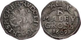 Rudolph II., Maley Groschen 1609, Kuttenberg Rudolph II., Maley Groschen 1609, Kuttenberg, HN. 18 (7a); VF

Grade: VF