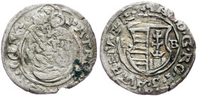 Matthias II., Denar 1615?, Kremnitz Matthias II., Denar 1615?, Kremnitz, 0,636 g, Ag|toned; VF+

Grade: VF+
