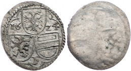 Ferdinand II., 2 Pfennig 1624, Graz Ferdinand II., 2 Pfennig 1624, Graz, 0,505 g, Ag, KM# 336|Toned, remains of mint luster; EF

Grade: EF