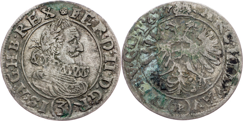 Ferdinand II., 3 Kreuzer 1627, Breslau Ferdinand II., 3 Kreuzer 1627, Breslau, M...