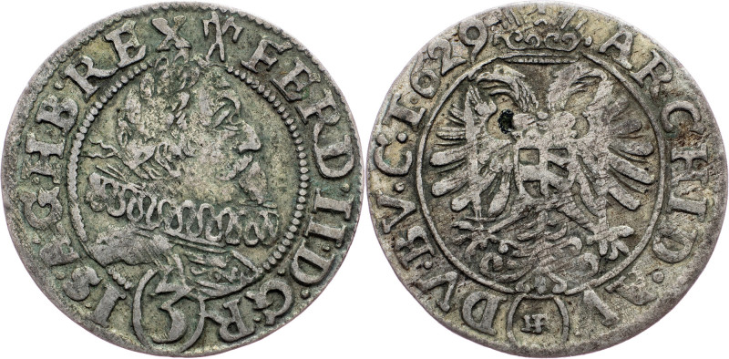 Ferdinand II., 3 Kreuzer 1629, Breslau Ferdinand II., 3 Kreuzer 1629, Breslau, M...
