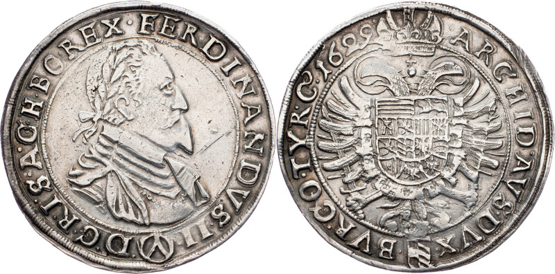 Ferdinand II., 1 Thaler 1629, Vienna Ferdinand II., 1 Thaler 1629, Vienna, Dav. ...