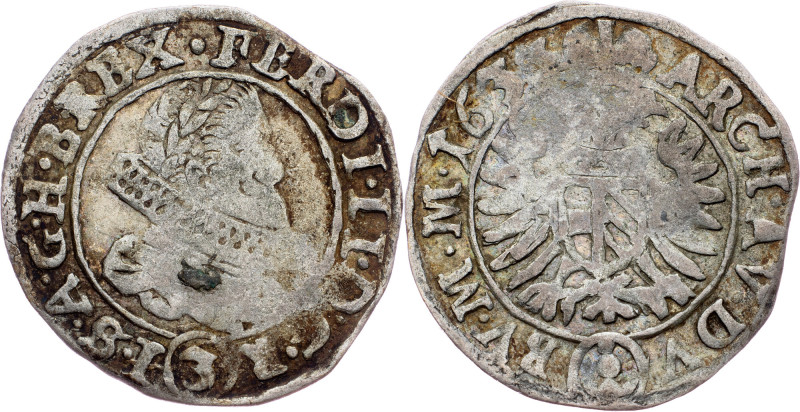 Ferdinand II., 3 Kreuzer 1633, Prague Ferdinand II., 3 Kreuzer 1633, Prague, Mkč...