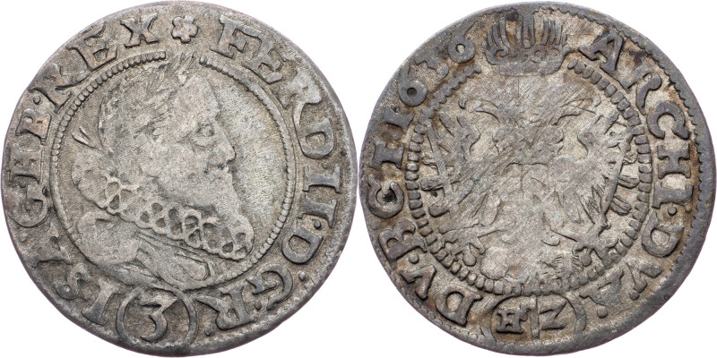 Ferdinand II., 3 Kreuzer 1636, Breslau Ferdinand II., 3 Kreuzer 1636, Breslau, M...