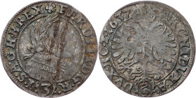 Ferdinand III., 3 Kreuzer 1637, Breslau Ferdinand III., 3 Kreuzer 1637, Breslau, Mkč. 1290|Flan defect; aVF/VF

Grade: aVF/VF