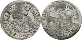 Archduke Sigismund Franz, 3 Kreuzer 1663, Hall Archduke Sigismund Franz, 3 Kreuzer 1663, Hall, Moser & Tursky 534; aEF

Grade: aEF