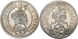 Paris Graf Lodron, 1 Thaler 1671, Salzburg Paris Graf Lodron, 1 Thaler 1671, Salzburg, Dav. 3508|min. cleaned, mint luster, rare in this grade!; aUNC...