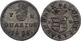 Leopold I., Duarius 1698, KB, Kremnitz Leopold I., Duarius 1698, KB, Kremnitz; VF

Grade: VF