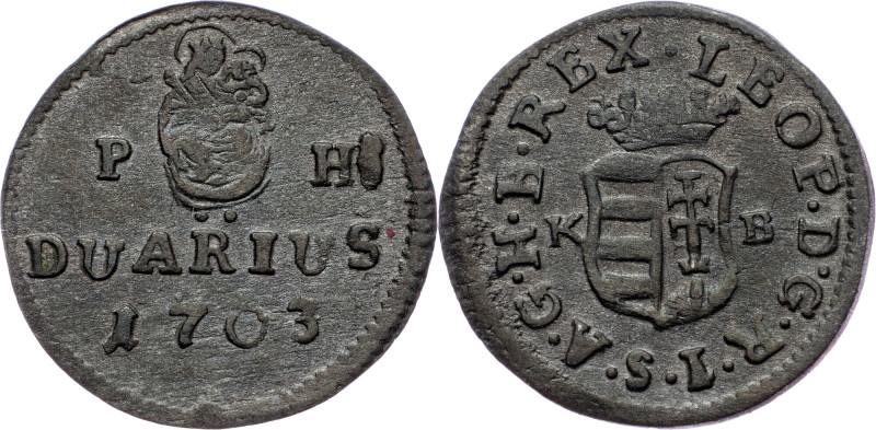 Leopold I., Duarius 1703, KB, Kremnitz Leopold I., Duarius 1703, KB, Kremnitz; a...