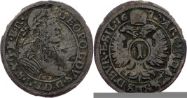 Leopold I., 1 Kreuzer 1672, SHS, Breslau Leopold I., 1 Kreuzer 1672, SHS, Breslau, Mkč. 1637; aVF

Grade: aVF