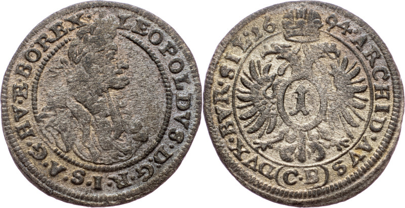 Leopold I., 1 Kreuzer 1694, CB, Brieg Leopold I., 1 Kreuzer 1694, CB, Brieg, Mkč...