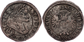Leopold I., 1 Kreuzer 1695, Kuttenberg Leopold I., 1 Kreuzer 1695, Kuttenberg, Mkč. 1470|rare; VF

Grade: VF