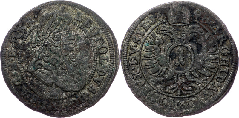 Leopold I., 1 Kreuzer 1698, MMW, Breslau Leopold I., 1 Kreuzer 1698, MMW, Bresla...