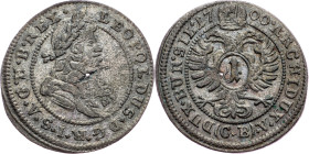 Leopold I., 1 Kreuzer 1700, CB, Brieg Leopold I., 1 Kreuzer 1700, CB, Brieg, Mkč. 1706|flan defect; aEF

Grade: aEF