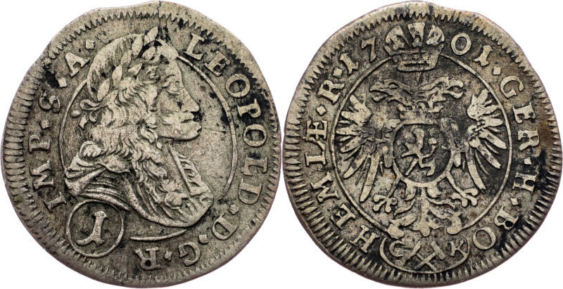 Leopold I., 1 Kreuzer 1701, Kuttenberg Leopold I., 1 Kreuzer 1701, Kuttenberg, M...