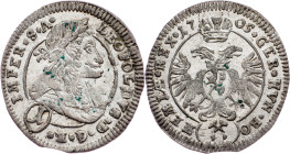 Leopold I., 1 Kreuzer 1705, Kuttenberg Leopold I., 1 Kreuzer 1705, Kuttenberg, Mkč. 1472; EF

Grade: EF