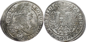 Leopold I., 3 Kreuzer 1665, FBL, Glatz Leopold I., 3 Kreuzer 1665, FBL, Glatz|rare!; EF+

Grade: EF+