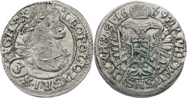 Leopold I., 3 Kreuzer 1669, SHS, Breslau Leopold I., 3 Kreuzer 1669, SHS, Breslau, Her. 1538; EF/VF+

Grade: EF/VF+