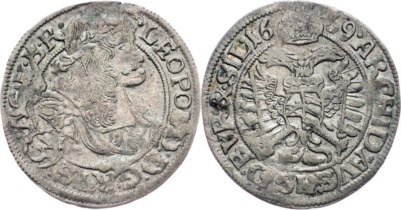 Leopold I., 3 Kreuzer 1669, SHS, Breslau Leopold I., 3 Kreuzer 1669, SHS, Bresla...