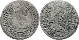 Leopold I., 3 Kreuzer 1669, SHS, Breslau Leopold I., 3 Kreuzer 1669, SHS, Breslau; F/VF

Grade: F/VF