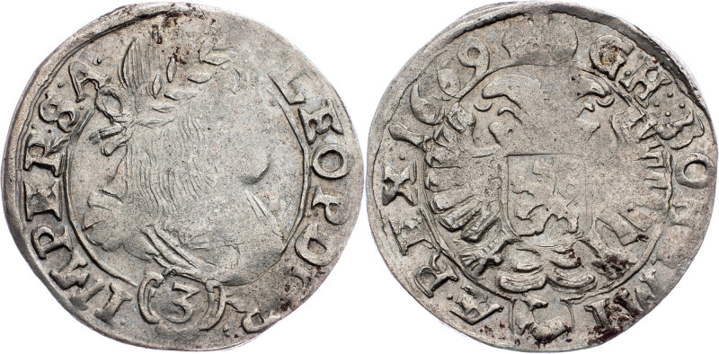 Leopold I., 3 Kreuzer 1669, Kuttenberg Leopold I., 3 Kreuzer 1669, Kuttenberg|we...