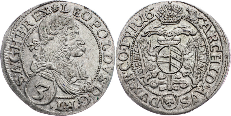 Leopold I., 3 Kreuzer 1673, Vienna Leopold I., 3 Kreuzer 1673, Vienna; EF

Gra...