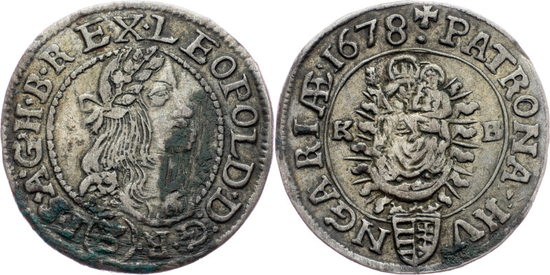 Leopold I., 3 Kreuzer 1678, KB, Kremnitz Leopold I., 3 Kreuzer 1678, KB, Kremnit...