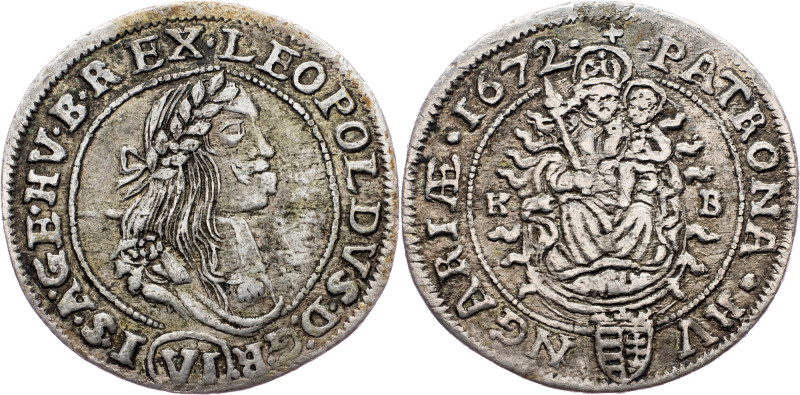 Leopold I., 6 Kreuzer 1672, KB, Kremnitz Leopold I., 6 Kreuzer 1672, KB, Kremnit...