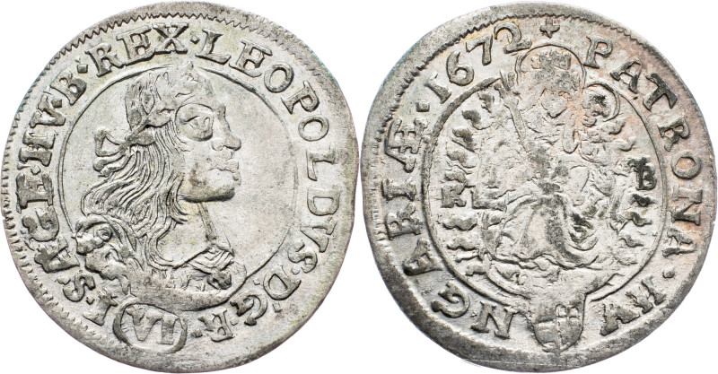 Leopold I., 6 Kreuzer 1672, KB, Kremnitz Leopold I., 6 Kreuzer 1672, KB, Kremnit...