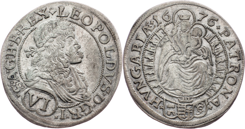 Leopold I., 6 Kreuzer 1676, Pressburg Leopold I., 6 Kreuzer 1676, Pressburg; VF+...