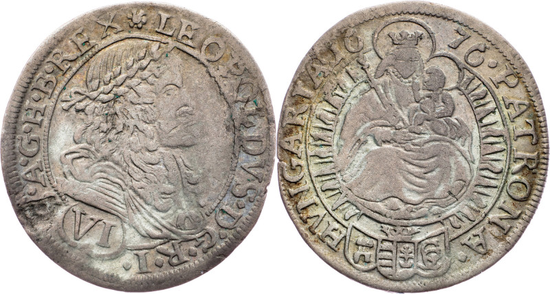 Leopold I., 6 Kreuzer 1676, Pressburg Leopold I., 6 Kreuzer 1676, Pressburg; VF...