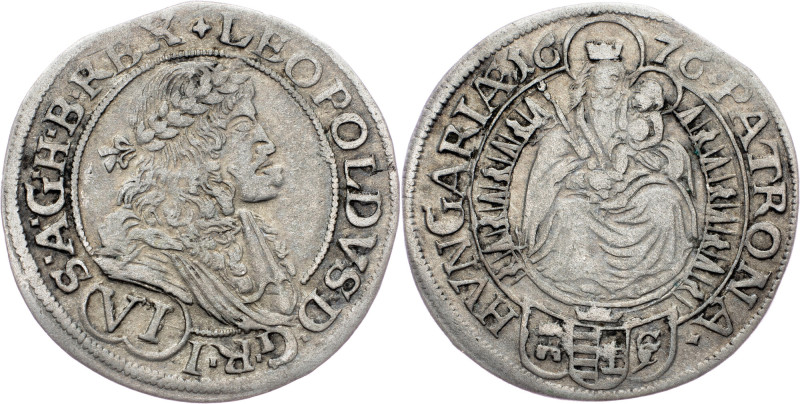 Leopold I., 6 Kreuzer 1676, Pressburg Leopold I., 6 Kreuzer 1676, Pressburg; aVF...