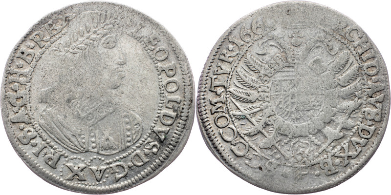 Leopold I., 15 Kreuzer 1660, Vienna Leopold I., 15 Kreuzer 1660, Vienna, Hol. WI...