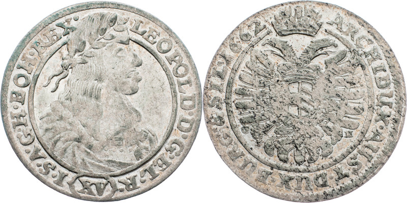 Leopold I., 15 Kreuzer 1662, Breslau Leopold I., 15 Kreuzer 1662, Breslau; EF
...