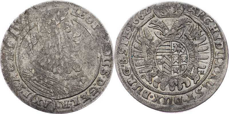 Leopold I., 15 Kreuzer 1662, Breslau Leopold I., 15 Kreuzer 1662, Breslau; aVF
...