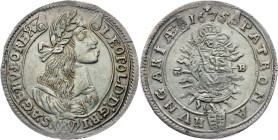 Leopold I., 15 Kreuzer 1675, KB, Kremnitz Leopold I., 15 Kreuzer 1675, KB, Kremnitz, Hol. KB 75.1.1; EF

Grade: EF