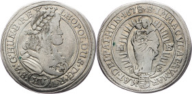Leopold I., 15 Kreuzer 1678, NB, Nagybanya Leopold I., 15 Kreuzer 1678, NB, Nagybanya, Hol. NB 78.1.1|var. rhombus; VF

Grade: VF