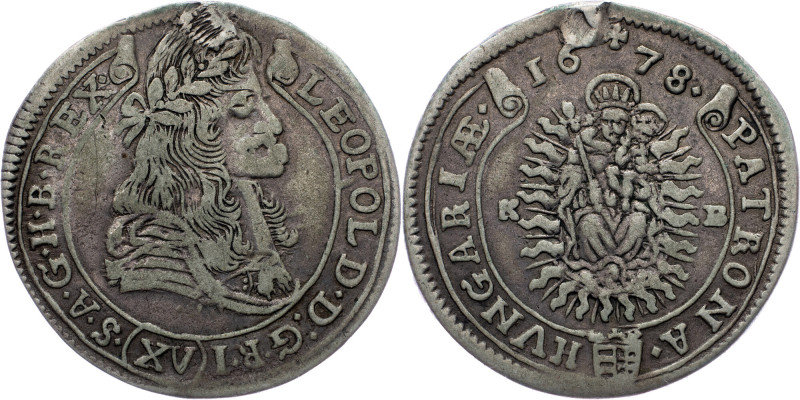 Leopold I., 15 Kreuzer 1678, KB, Kremnitz Leopold I., 15 Kreuzer 1678, KB, Kremn...
