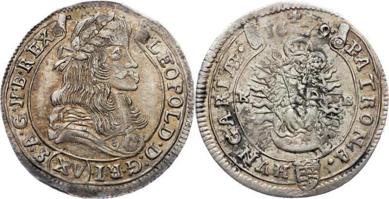 Leopold I., 15 Kreuzer 1679, KB, Kremnitz Leopold I., 15 Kreuzer 1679, KB, Kremn...