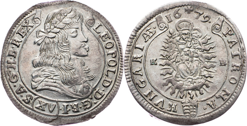 Leopold I., 15 Kreuzer 1679, KB, Kremnitz Leopold I., 15 Kreuzer 1679, KB, Kremn...