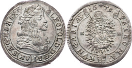 Leopold I., 15 Kreuzer 1679, KB, Kremnitz Leopold I., 15 Kreuzer 1679, KB, Kremnitz, Hol. KB 79.1.1|end of planchet; EF+

Grade: EF+