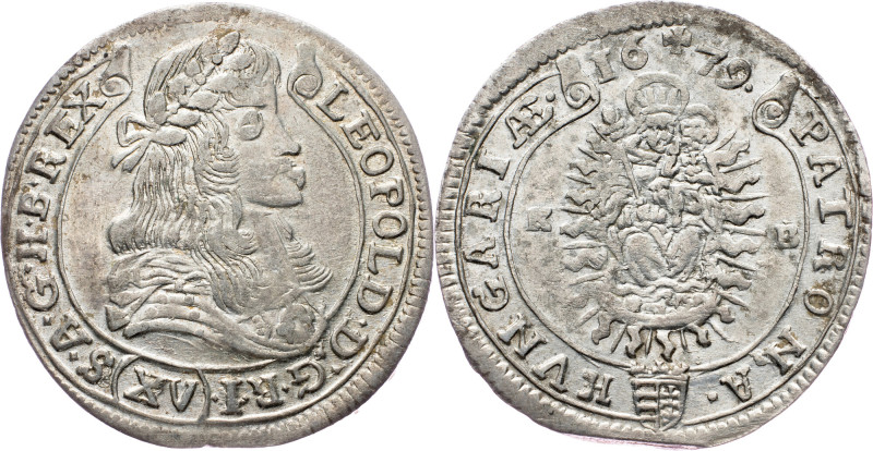 Leopold I., 15 Kreuzer 1679, KB, Kremnitz Leopold I., 15 Kreuzer 1679, KB, Kremn...